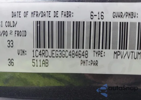 2016 Dodge Durango Citadel из США, поврежденный, VIN 1C4RDJEG3GC484648